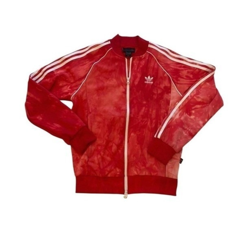 Adidas Pharrell Williams Hu Holi‎ Track Jacket Red Tie Dye Mens Small CW9407